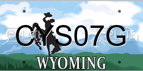 CYS07G Wyoming License Plate