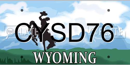 CYSD76 Wyoming License Plate