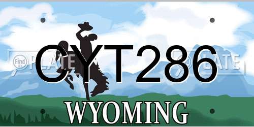 CYT286 Wyoming License Plate