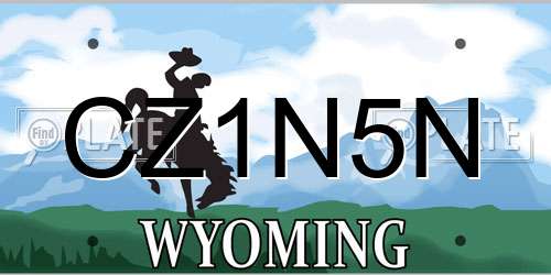 CZ1N5N Wyoming License Plate