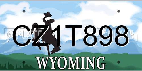 CZ1T898 Wyoming License Plate