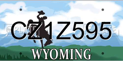 CZ1Z595 Wyoming License Plate