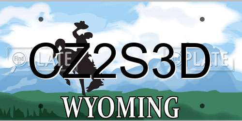 CZ2S3D Wyoming License Plate