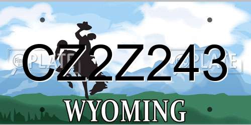 CZ2Z243 Wyoming License Plate