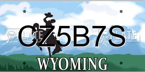 CZ5B7S Wyoming License Plate