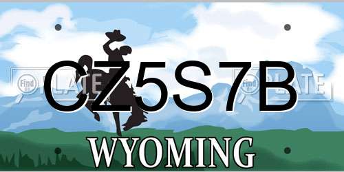 CZ5S7B Wyoming License Plate