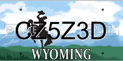 CZ5Z3D Wyoming License Plate