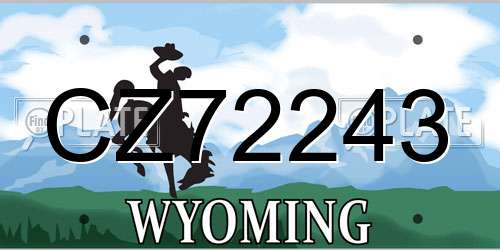 CZ72243 Wyoming License Plate