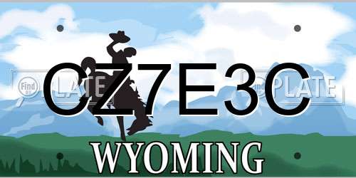 CZ7E3C Wyoming License Plate