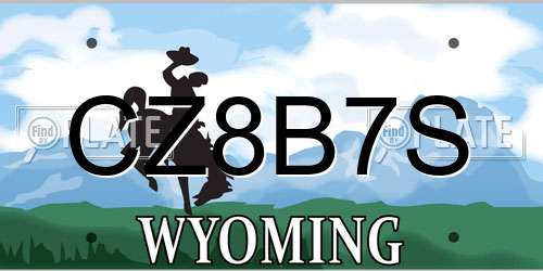 CZ8B7S Wyoming License Plate