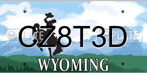 CZ8T3D Wyoming License Plate
