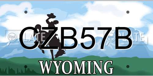 CZB57B Wyoming License Plate