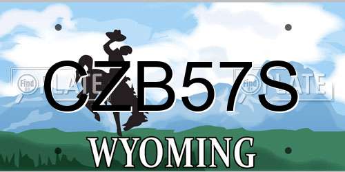 CZB57S Wyoming License Plate
