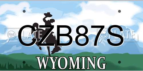 CZB87S Wyoming License Plate