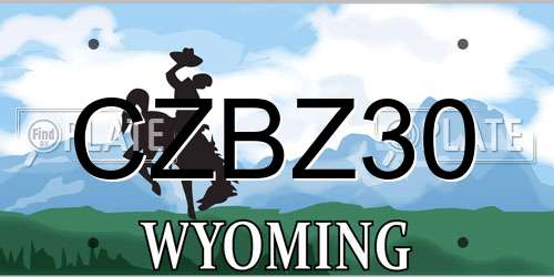 CZBZ30 Wyoming License Plate