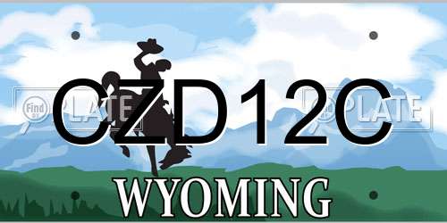CZD12C Wyoming License Plate