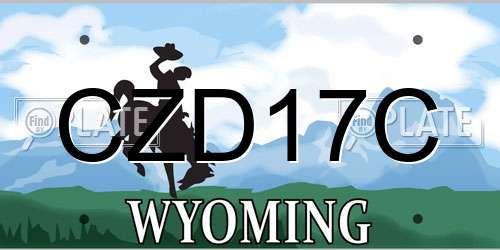 CZD17C Wyoming License Plate