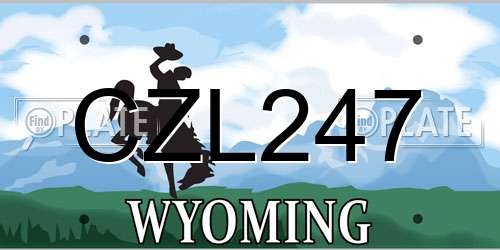 CZL247 Wyoming License Plate