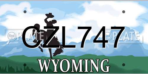 CZL747 Wyoming License Plate