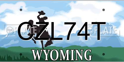 CZL74T Wyoming License Plate
