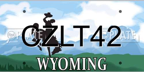 CZLT42 Wyoming License Plate