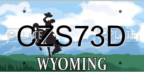 CZS73D Wyoming License Plate