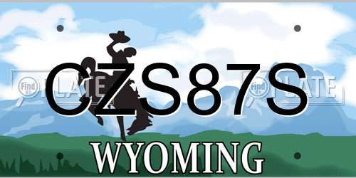 CZS87S Wyoming License Plate