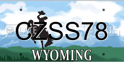 CZSS78 Wyoming License Plate
