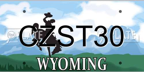 CZST30 Wyoming License Plate