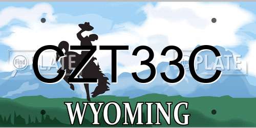 CZT33C Wyoming License Plate
