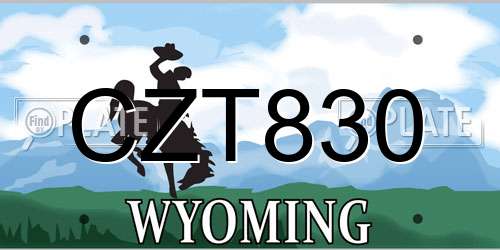 CZT830 Wyoming License Plate