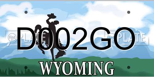 D002GO Wyoming License Plate
