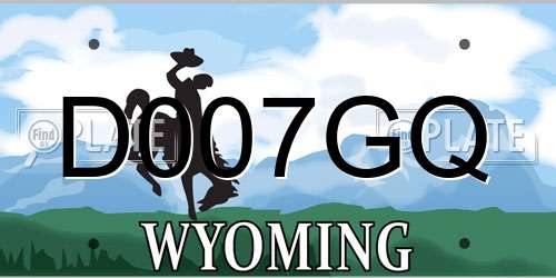 D007GQ Wyoming License Plate