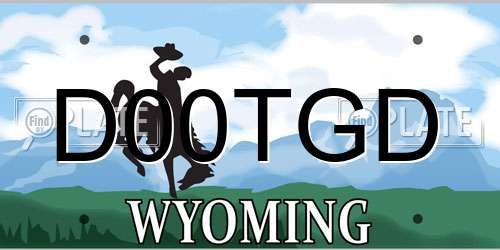 D00TGD Wyoming License Plate