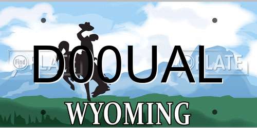 D00UAL Wyoming License Plate