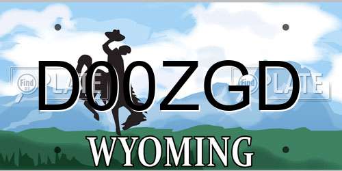 D00ZGD Wyoming License Plate