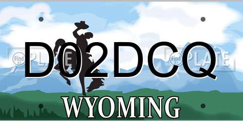 D02DCQ Wyoming License Plate