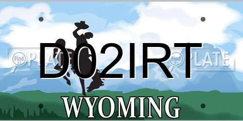 D02IRT Wyoming License Plate