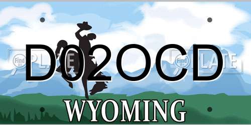 D02OCD Wyoming License Plate