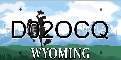 D02OCQ Wyoming License Plate