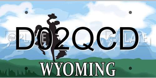 D02QCD Wyoming License Plate