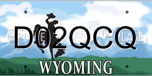 D02QCQ Wyoming License Plate