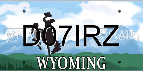 D07IRZ Wyoming License Plate