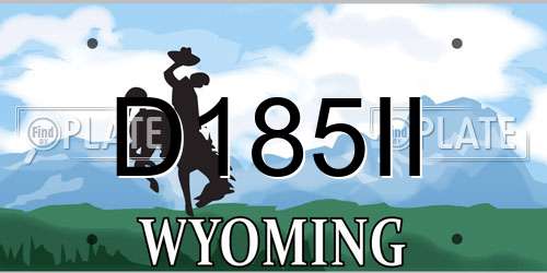 D185II Wyoming License Plate