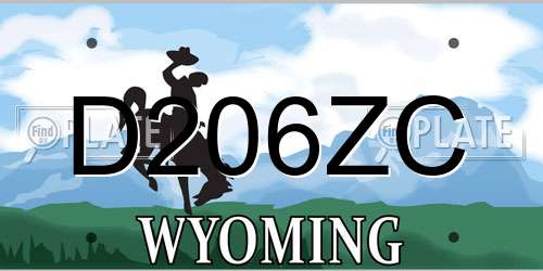 D206ZC Wyoming License Plate