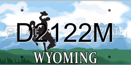 D2122M Wyoming License Plate