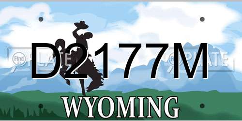D2177M Wyoming License Plate