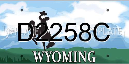 D2258C Wyoming License Plate
