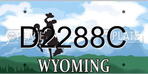 D2288C Wyoming License Plate