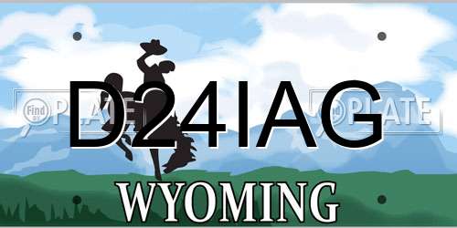 D24IAG Wyoming License Plate